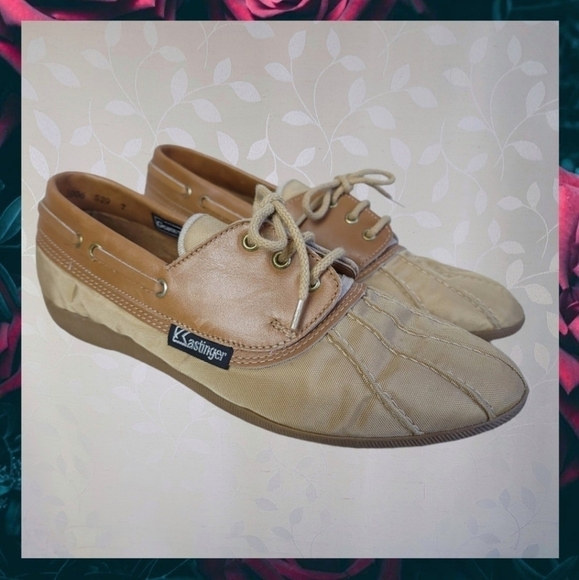 Vintage Kastinger Austria Leather Gore-Tex Duck Weather Resistant Loafers Tan - Picture 1 of 15